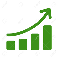 Upward growing graph made in green color