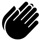 The black colored icon of two hands joined together