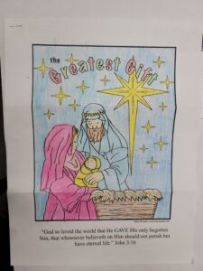 The greatest gift poster colored in blue