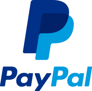 Paypal logo in blue color on transparent background